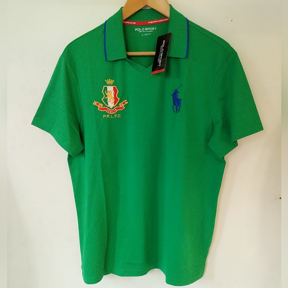 BRAND NEW Polo Sport Italia PRLFC Shirt L  Performance Ralph Lauren Big Pony